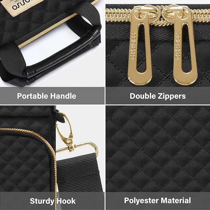 MOSISO 12.9 inch Tablet Sleeve Bag for iPad Pro 13 M4&iPad Air 13 M3 M2,iPad Pro 12.9 M2 M1 6/5,Surface Laptop Go 12.4,Galaxy Tab S8+/S9+ 12.4,Square Quilted Carrying Case with 2 Pockets, Black