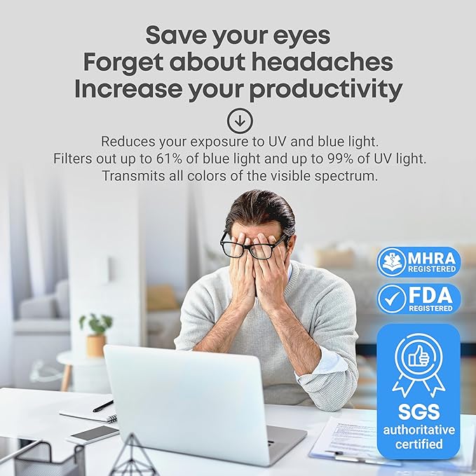 VINTEZ 14 inch Blue Light Blocking Screen Protector Panel for 16:9 Widescreen Computer Monitor and Laptop - PC Anti-UV Eye Protection Filter Film - Anti-Scratch Diagonal Frame Shield [1 Pack]