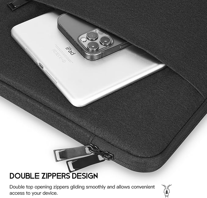 CaseBuy MacBook Pro 16 inch Sleeve Protective Case for 16-inch New MacBook Pro M5 M4/M3/M2/M1 Pro/Max A3428 A3429 A3186 A3403 A2991 A2780 A2485, Water-Resistant Laptop Bag with Accessory Pocket -Black