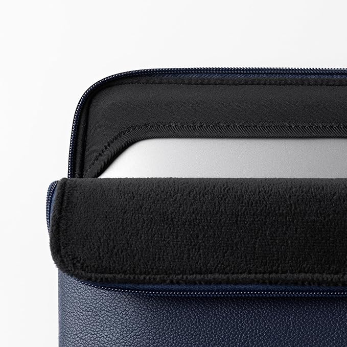 Comfyable Leather Laptop Sleeve Compatible with 16 Inch MacBook Pro M5 Pro/Max & 15 Inch MacBook Air M5 2026 (Loose Fit), Blue
