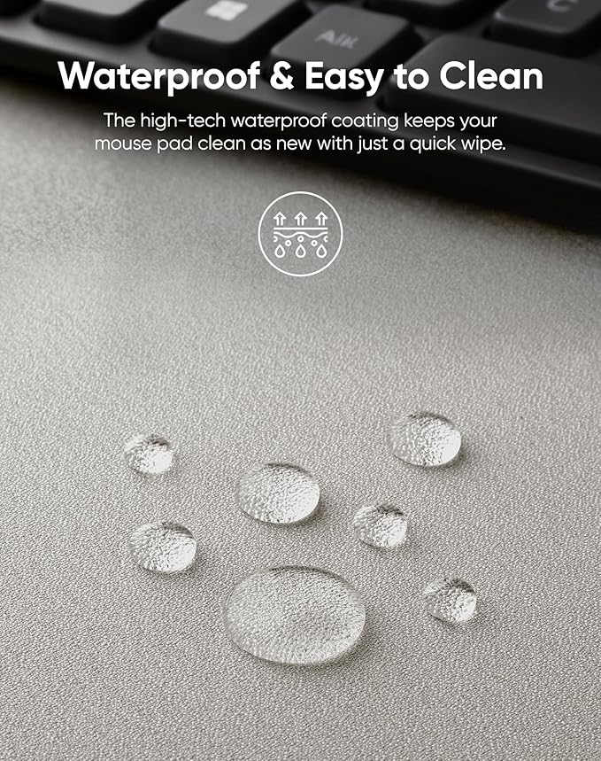 Waterproof Large Gaming Mouse Pad with Durable Stitched Edges, Non-Slip Rubber Base, Grainy Jacquard Mouse Mat Desk Pad for Home Office Gaming, 31.5''x11.8''x0.12'', Matte Beige