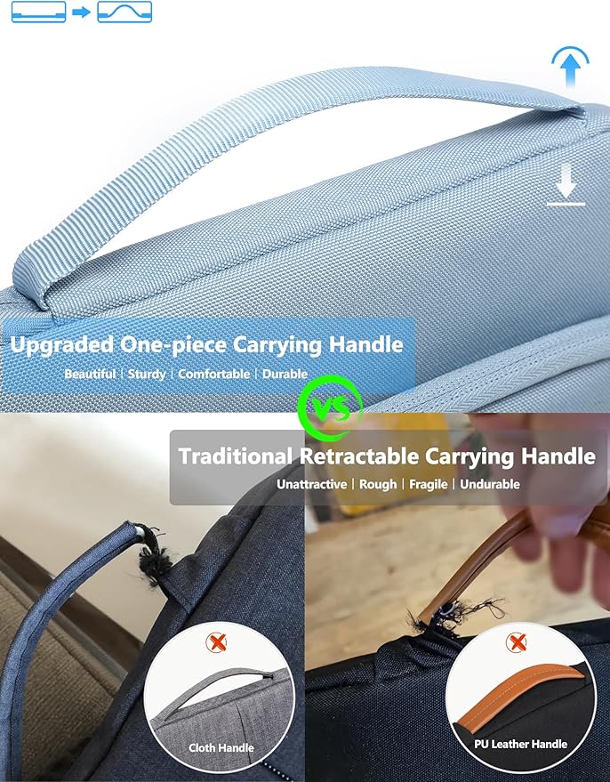 HYZUO 15-16 Inch Laptop Bag Sleeve for MacBook Pro 16 M5 M4 M3 M2 M1 Pro/Max A3428 A3429 2026-2019, 15" Surface Book, Notebook Case for 15" 15.6" Dell HP Lenovo Asus Acer Samsung, Pale Blue