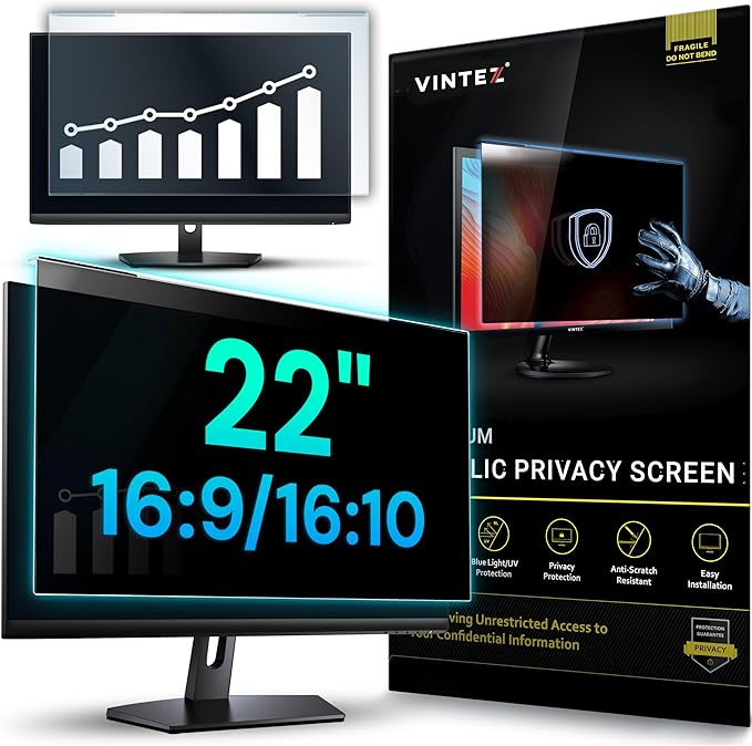 Acrylic 22 Inch Computer Privacy Filter for Widescreen Computer Monitors - 19.3" x 12.5"