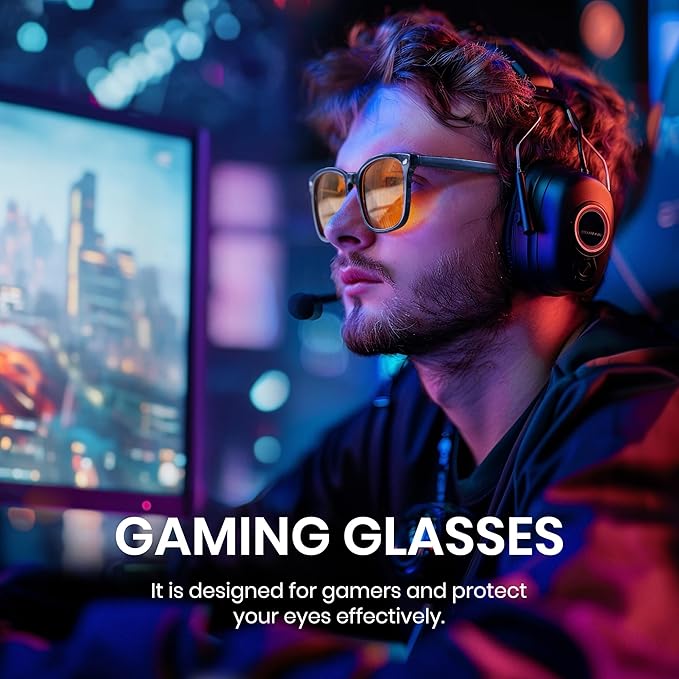 Cyxus Blue Light Glasses Men Women Reduce Eye Strain UV Blocking for Office Work Computer Screen 8082