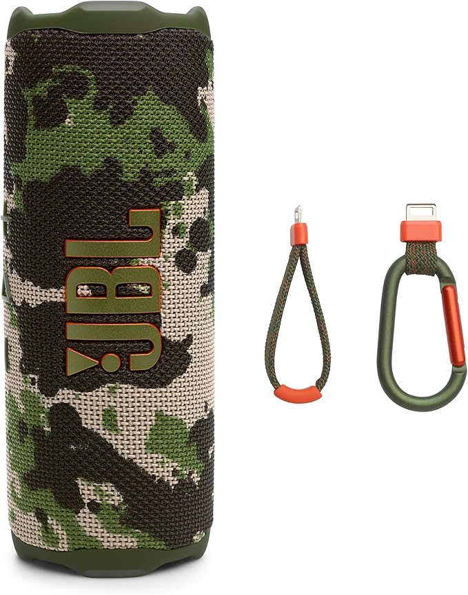 JBL Flip 7 - Portable Waterproof and Drop-Proof Speaker, Bold JBL Pro Sound with AI Sound Boost, 16Hrs of Playtime, and PushLock System with Interchangeable Accessories (Squad)