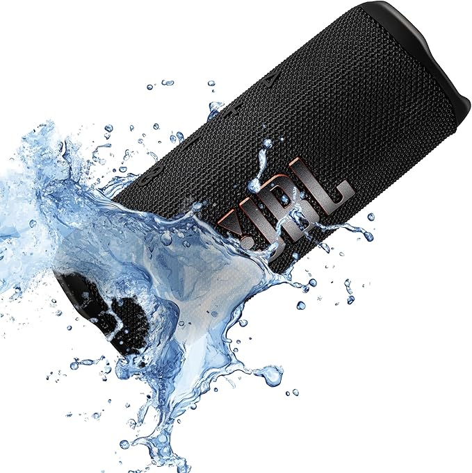 JBL Flip 6 Portable Wireless Speaker | Deep Bass Sound, IP67 Waterproof Rating | Bluetooth Audio for Outdoor, Travel, Beach, Hiking, and Home Use (Black) with Travel Case + Microfiber Cloth