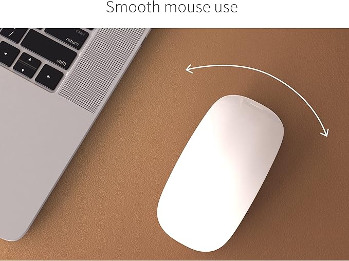 RENMTURE Dual-Sided Mouse Pad, Natural Cork & PU Leather Large Desk Pad for Office and Home Work, Desk Protector Non-Slip, Waterproof, Easy Clean (Brown, 32"x16")