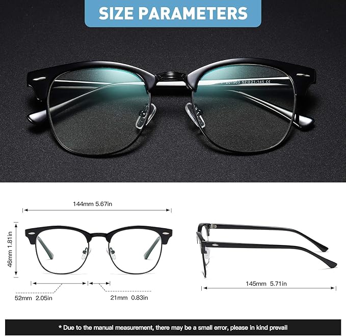 Blue Light Blocking Glasses Vintage Half Frame UV Clear Lens Anti Eyestrain Computer Gaming Glasses for Women Men (G04-leopard Silver+green leopard Gold)