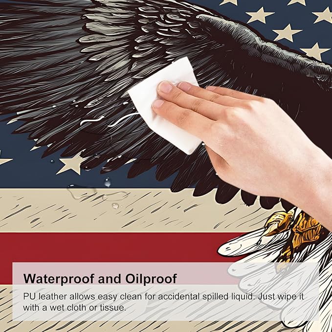 Mouse Pad, Large Anti-Slip with Stitched Edges Desk Mat Desktop Laptop Computer Desk Keyboard Mat,Table Protector Blotter Mat (Eagle Flag, 31.5" x 11.8")