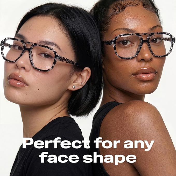 livho Retro Aviator Blue Light Blocking Glasses for Women Men with Soft Case, Trendy Rectangle Computer Eyeglasses