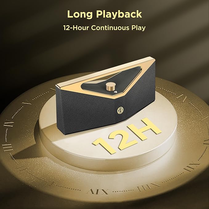 BUGANI Hi-Res Audio Bluetooth Speaker Loud 160W, Large Portable Bluetooth Speaker with Deep Bass Subwoofer, TWS Wireless Stereo, Waterproof Outdoor Party Speaker, 12H Playtime Golden