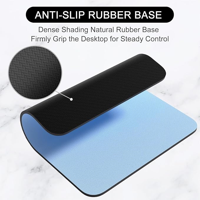 Hsurbtra Mouse Pad, Premium-Textured Square Mousepad 7 x 9 Inch, Thick 3 mm Anti-Slip Waterproof Rubber Pretty Cute Computer Mat for Office Gaming Laptop Women Kids Sky Blue