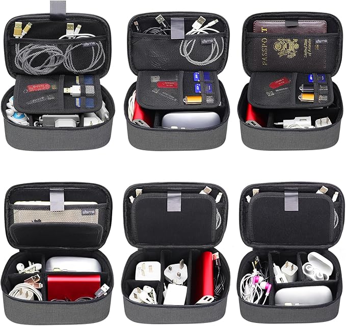 sisma Travel Electronics Organizer Small Carrying Case for Cables Phone Chargers USB Plugs Power Cords Earbuds Adapter Tech Accessories Pouch -Special Edition