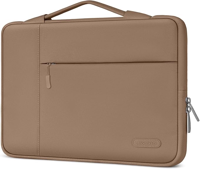 MOSISO Laptop Case 13.3 inch, 13-13.3 inch Laptop Sleeve with Handle Compatible with MacBook Air/Pro 13/Pro 14 M5 M4 M3 M2 M1,HP Dell ASUS Lenovo, Polyester Multifunctional Computer Bag, Brown