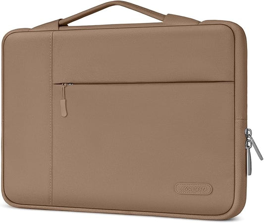 MOSISO Laptop Case 13.3 inch, 13-13.3 inch Laptop Sleeve with Handle Compatible with MacBook Air/Pro 13/Pro 14 M5 M4 M3 M2 M1,HP Dell ASUS Lenovo, Polyester Multifunctional Computer Bag, Brown