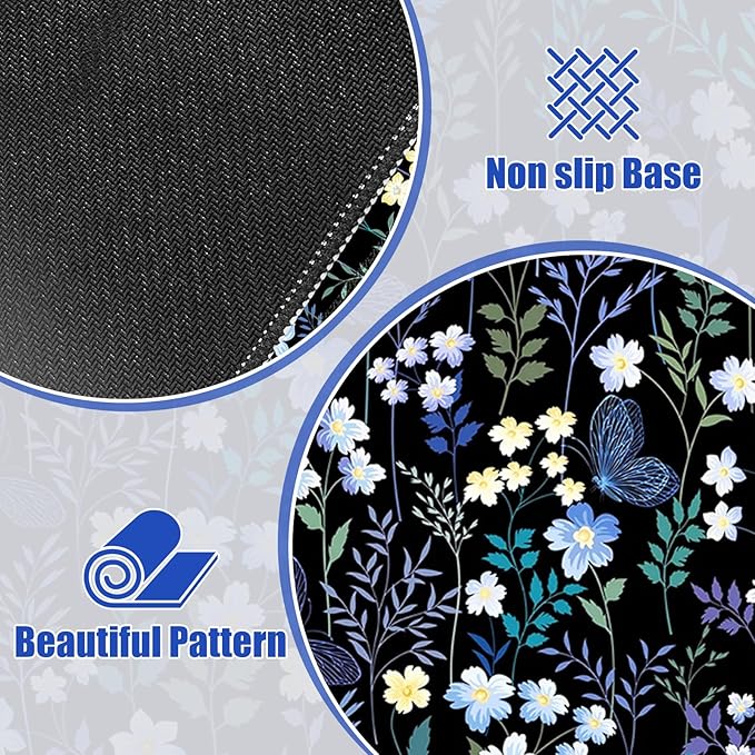 Desk Matt for Desktop, Desk Pad Mat, DeskMat for Keyboard and Mouse, XXL Large Mouse Pad for Desktop, Anti-Slip Big Mousepad with Stitched Edges, Mouse Pad for Computer Laptop Women,Wildflower Meadow