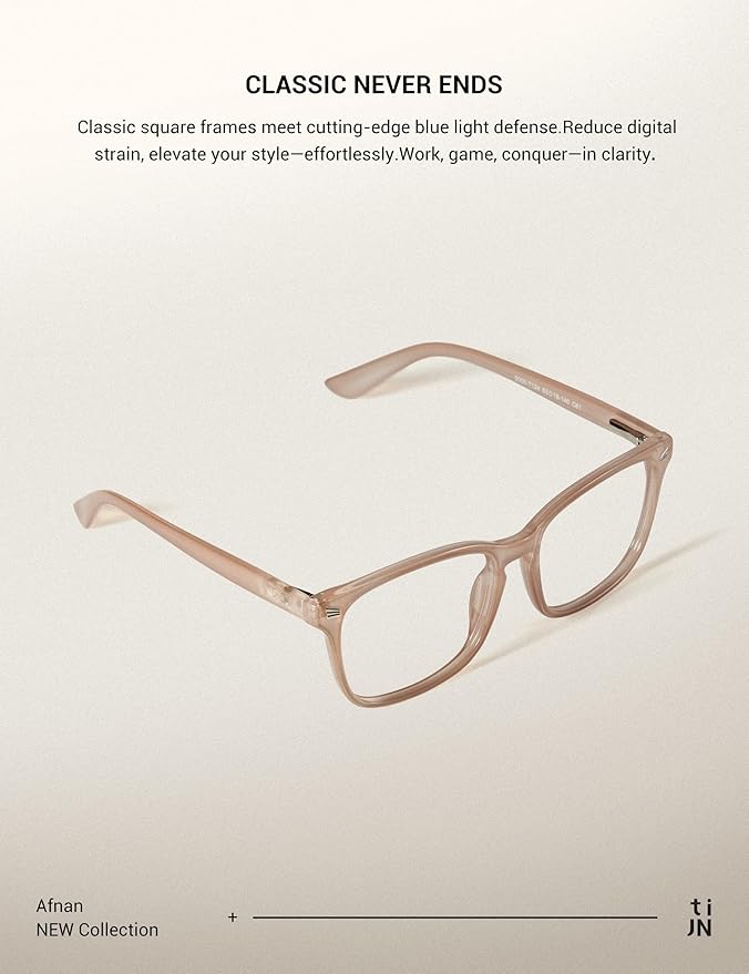 TIJN Blue Light Blocking Glasses for Women Men Square Frame Nerd Eyeglasses Anti Blue Ray Computer Screen Glasses