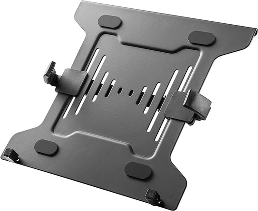 HumanCentric Laptop VESA Mount Tray for Monitor Arms and Stands, Fits 75x75 and 100x100 mm VESA Mount Holes, Fully Secures Laptop with Adjustable Clamps 9.5" to 16.5” Width, Rubber Pads