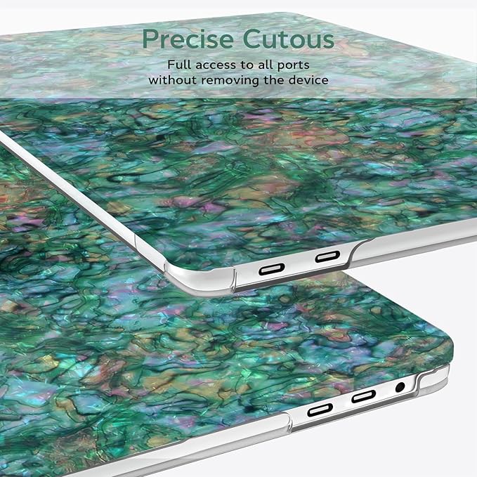 BELKA Compatible with MacBook Pro 13 inch Case M2 2025 2024 2023 2022-2016 A2338 M1 A2251 A2289 A2159 A1989 A1708 A1706, Plastic Hard Shell Case + Keyboard Cover +Screen Protector, Shiny Green Pearl