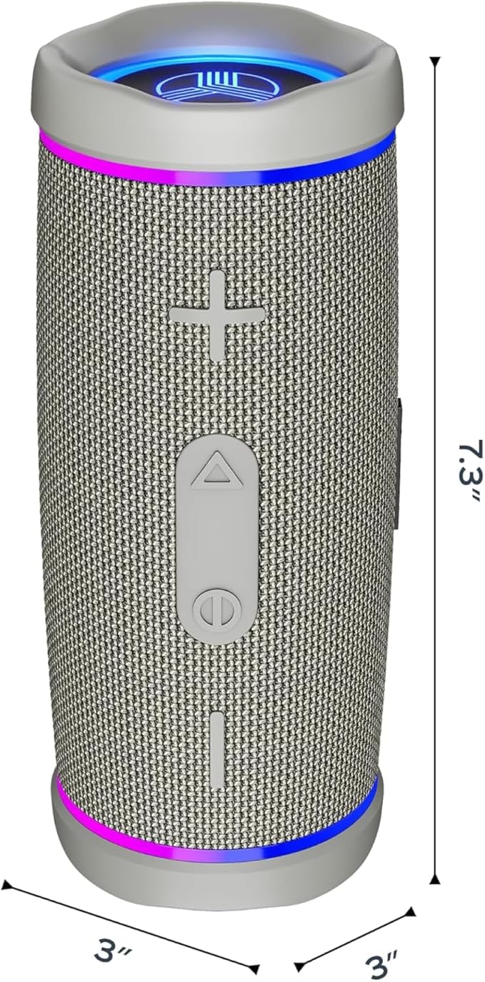 TREBLAB HD77 – Waterproof Bluetooth Speaker, 25W Loud 360° Sound, Deep Bass, IPX7, TWS Pairing, RGB Lights, 20H Battery, Portable Wireless Speaker for Outdoor, Beach, Camping, Party, Travel