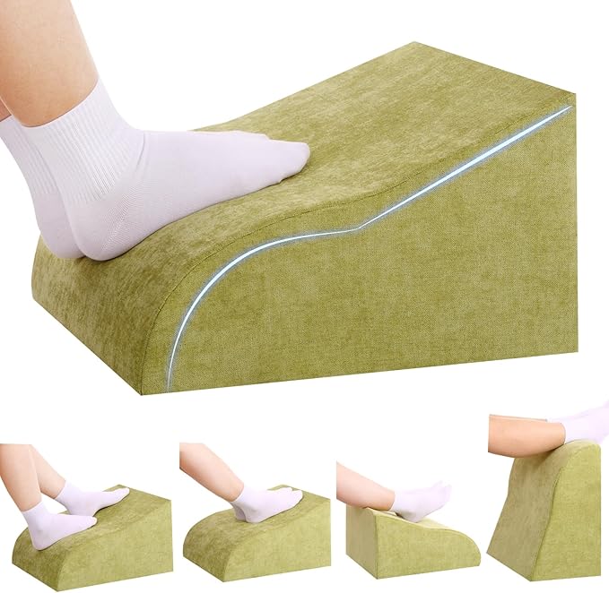 Foot Rest for Under Desk at Work, Ergonomic Under Desk Footrest with Washable Cover for Office, Home & Gaming Leg Elevation Pillow Fruit Green