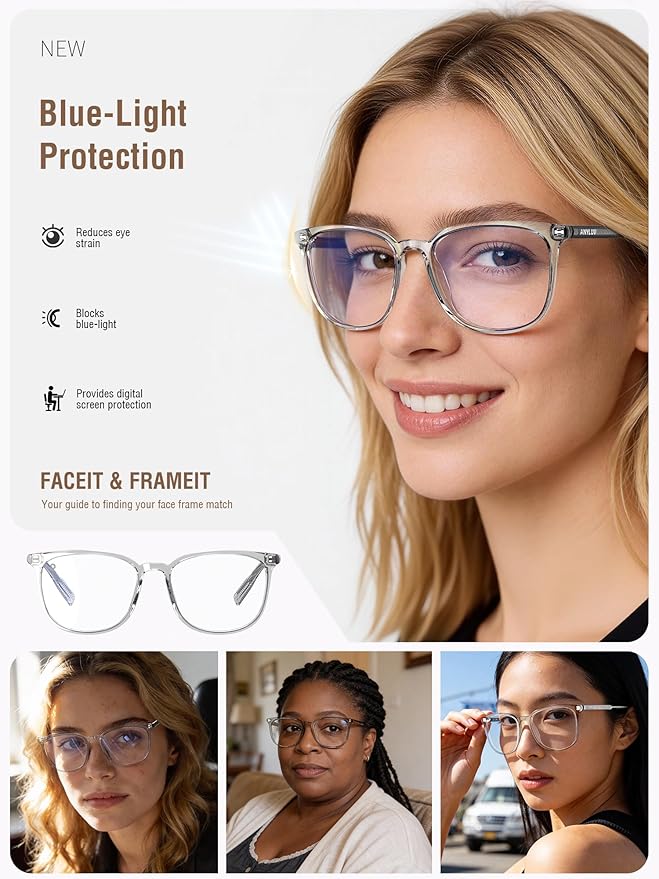 ANYLUV Blue Light Glasses for Woman Men, Womens Blue Light Blocking Glasses Computer Glasses Anti Eyestrain