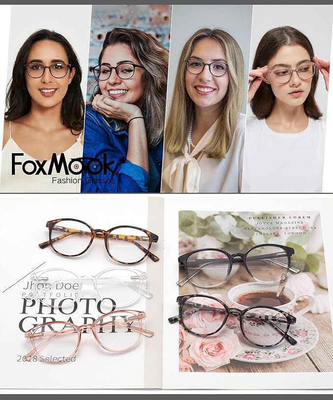 Blue Light Blocking Glasses Round Women Men Computer Glasses Anti Eye Strain/UV/Glare Gaming Glasses