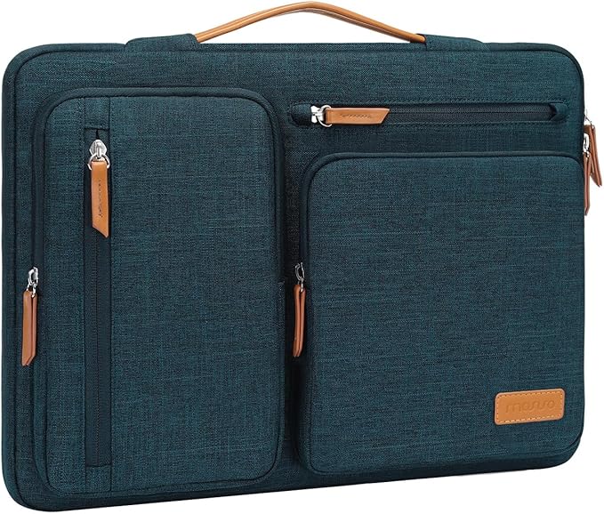 MOSISO 360 Protective Laptop Case 16 inch, 15-15.6 inch Laptop Sleeve Compatible with MacBook Pro 16, HP Acer Dell Lenovo ASUS, Side Open Carrying Case with 4 Zipper Pockets&Handle, Teal Green