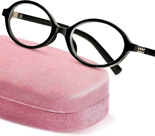 livho Blue Light Glasses for Women – Y2K Aesthetic Frame with Blush Pink Case, 90s Vibe for Screen Time Blue Light Blocking