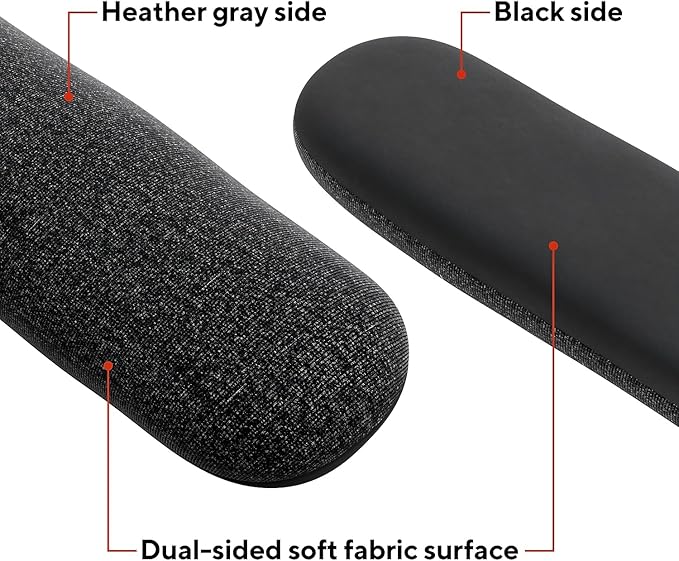 STAPLES Beaded Keyboard Wrist Rest, Ergonomic Non‑Slip Support Cushion for Comfortable Typing, Durable Bead‑Filled Design in Black/Gray