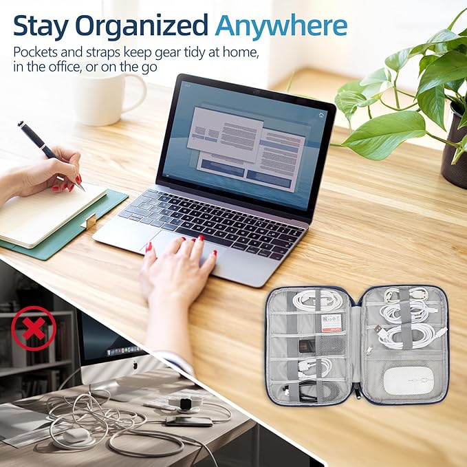 Electronics Organizer Travel Case,Travel Cable Organizer Pouch - Portable Storage Bag for Cord, Charger, Phone, Earphone, Electronic Accessories for Travel & Daily Use
