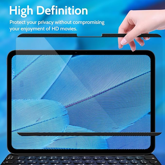 Peslv Magnetic Privacy Screen Protector for iPad Air 11 Inch (2024-2026, M2/M3/M4), Removable Anti Blue Light Glare Spy Private Filter, High Sensitive Bubble-Free Black Security Screen