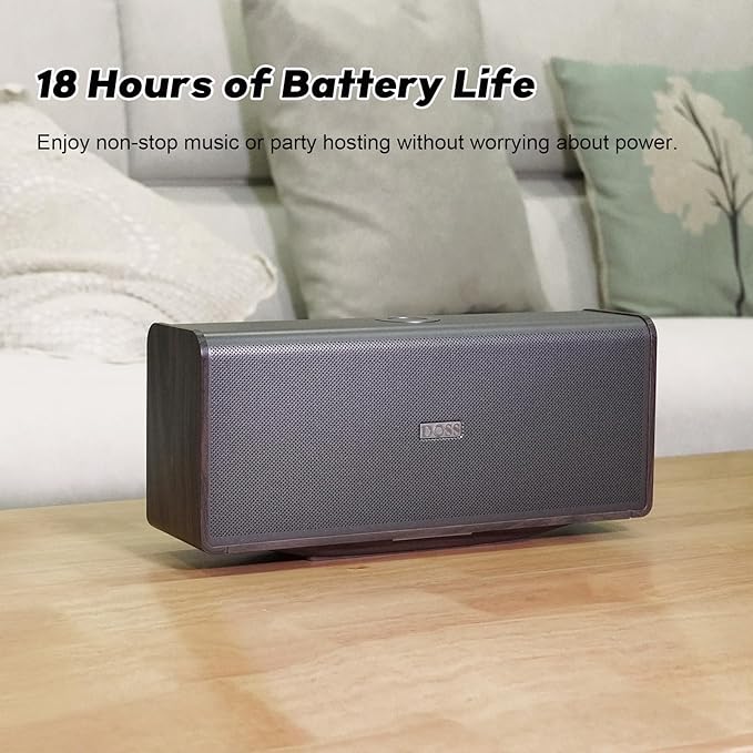 DOSS SoundBox Ultra Bluetooth Speaker with 2.1 Channel Audio, 80W Superior Sound with Deep Bass, Two DSP Technologies, 18H Playtime, BT 5.3, Wireless for Home, Office, Livingroom-Grey