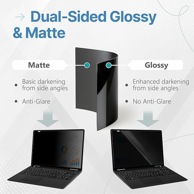 VINTEZ [2 Pack] 14 Inch 16:9 Privacy Screen for Computer Monitor and Laptop - Anti Glare Protector Film Blue Light Filter Eye Protection - Computer Screen Privacy Shield