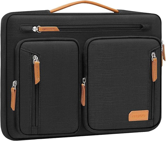 MOSISO 360 Protective Laptop Case 15.6 inch, 15-16 inch Laptop Sleeve Compatible with MacBook Pro 16, HP Acer Dell Lenovo ASUS, Side Open Carrying Computer Bag with 5 Accessory Pockets&Belt, Black