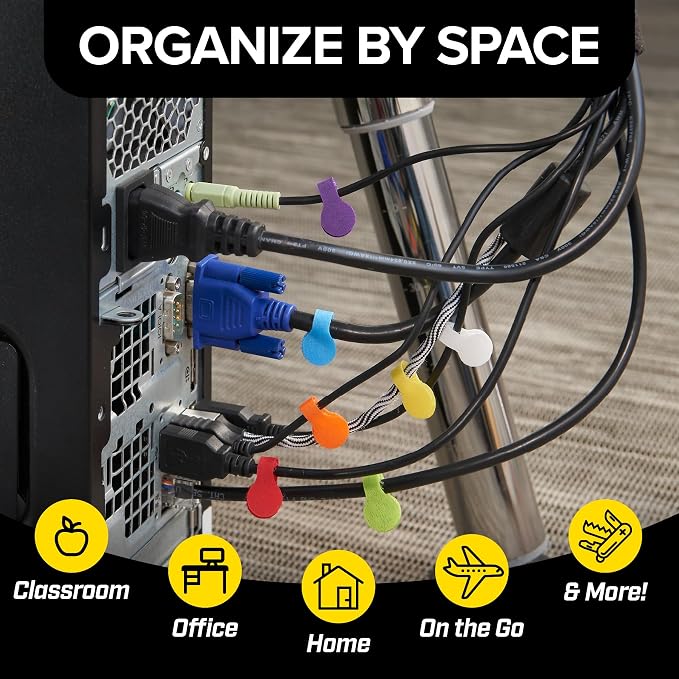 Wrap-It Storage - Mini Multi-Color Cable Labels (60 Pack) - Colorful Charger & Wire Labeler - Image 5