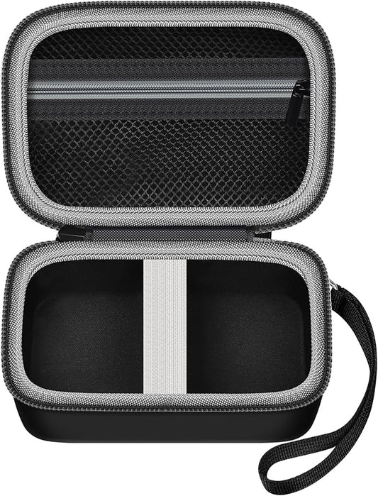 Multi-purpose Storage Bag Comaptible with JBL GO 4, for Canon Ivy 2 Mini Photo Printer, for KODAK Step, for Anker 733 Power Bank，Carrying Protective Case with Mesh Pocket & Wrist Strap(Bag Only)Black
