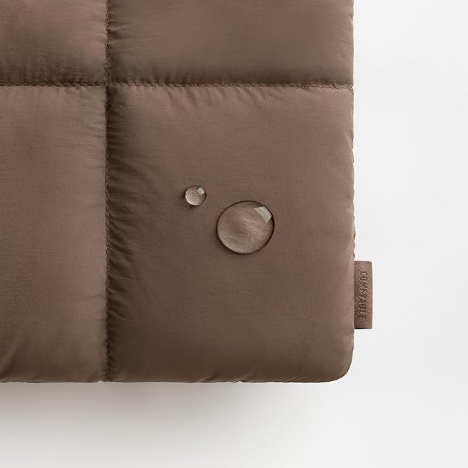 Comfyable Puffy Laptop Sleeve 13 Inch 14 Inch, Quilted Puffer Laptop Carrying Case for Women, Pillow Case Compatible with MacBook Air/Pro M5 M4 M3 M2 Pro/Max 2026, 13" MacBook Neo A18, Mocha Brown