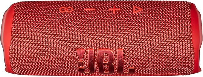 JBL Flip 6 Portable Wireless Speaker | Deep Bass Sound, IP67 Waterproof Rating | Bluetooth Audio for Outdoor, Travel, Beach, Hiking, and Home Use (Red) with Travel Case + Microfiber Cloth