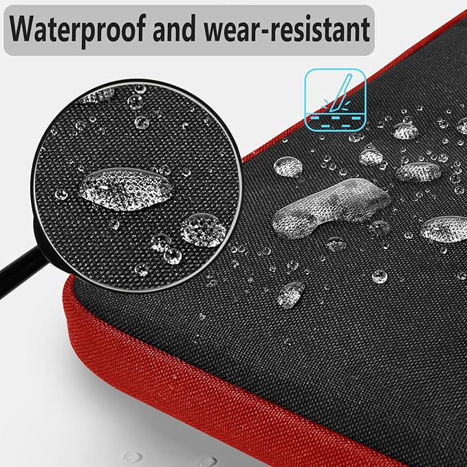 Hseok Laptop Shoulder Bag 13-14 inch Shockproof Water-Resistant HandBag with Small Case Compatible with MacBook Pro/Neo 14" M5/M4/M3/M2/M1, Mac Air/Pro 13.3", XPS 13/14, Most 13"-14" PC,Red Zipper