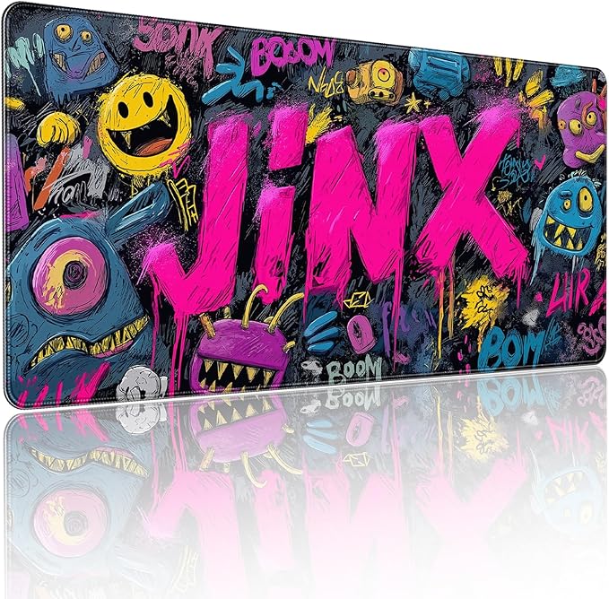 35.4 x 15.7 inches，Extra Large Gaming Mouse Pad，with Fun Graffiti Artwork Desk Mat, School, and Home Decoration，Mouse Pads for Workstation, Striking Text Design Features a Non-Slip Rubber Base