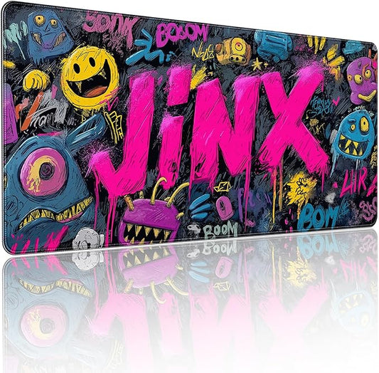 35.4 x 15.7 inches，Extra Large Gaming Mouse Pad，with Fun Graffiti Artwork Desk Mat, School, and Home Decoration，Mouse Pads for Workstation, Striking Text Design Features a Non-Slip Rubber Base