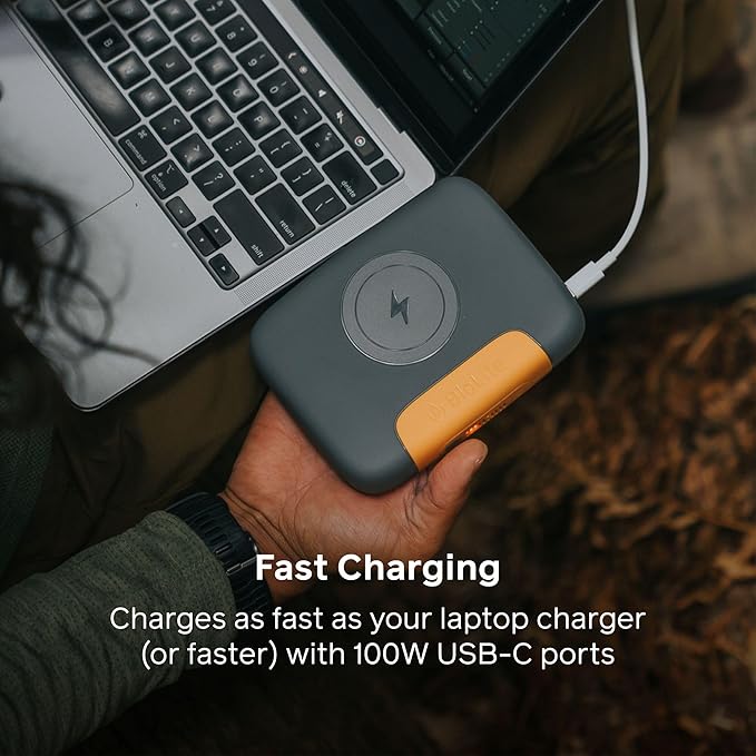 BioLite Charge 100 Max 100W Fast Portable Charger for Laptops, Cell Phone, Earbuds, Simultaneous Multiple Device Charging with MagSafe Panel, USB-C & USB-A Ports, FAA Carry On Compliant