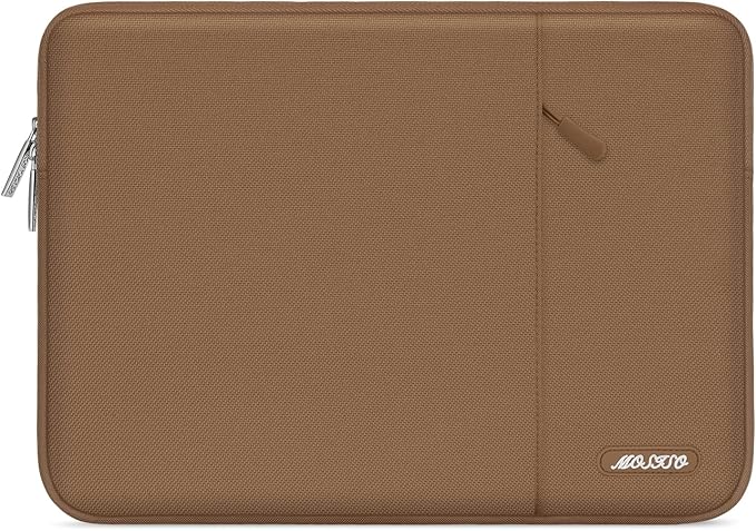 MOSISO Laptop Case 14 inch, 14 inch Laptop Sleeve Compatible with HP Lenovo Dell ASUS Acer, HP Stream, Dell Latitude, Lenovo IdeaPad, Polyester Vertical Computer Sleeve Bag with Pocket, Mocha