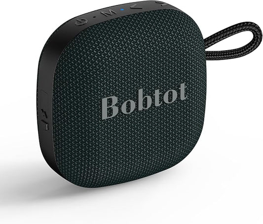 Bobtot Portable Bluetooth Speakers, Wireless IPX7 Waterproof Mini Speaker with 16H Playtime, Loud Stereo Sound, TWS, Built-in Microphone, Small Size with Lanyard, Darkblue