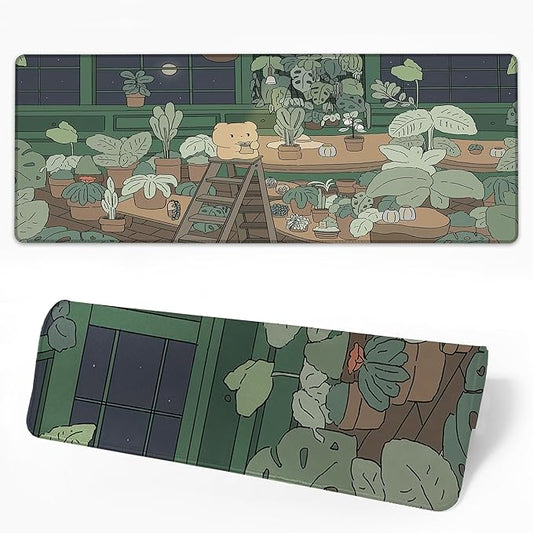 Desk Mat Kawaii Anime Desk Pad for Keyboard and Mouse, Large Mousepad with Stitched Edges for Work Game Office, 31.5 x 11.8 in
