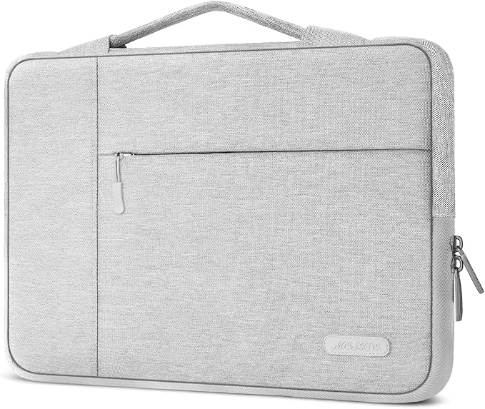 MOSISO Laptop Case 15 inch, 15 inch Laptop Sleeve with Handle Compatible with MacBook Air 15 M4 A3241 M3 A3114 M2 A2941 2025 2024 2023, Dell XPS, Polyester Multifunctional Computer Bag, Gray