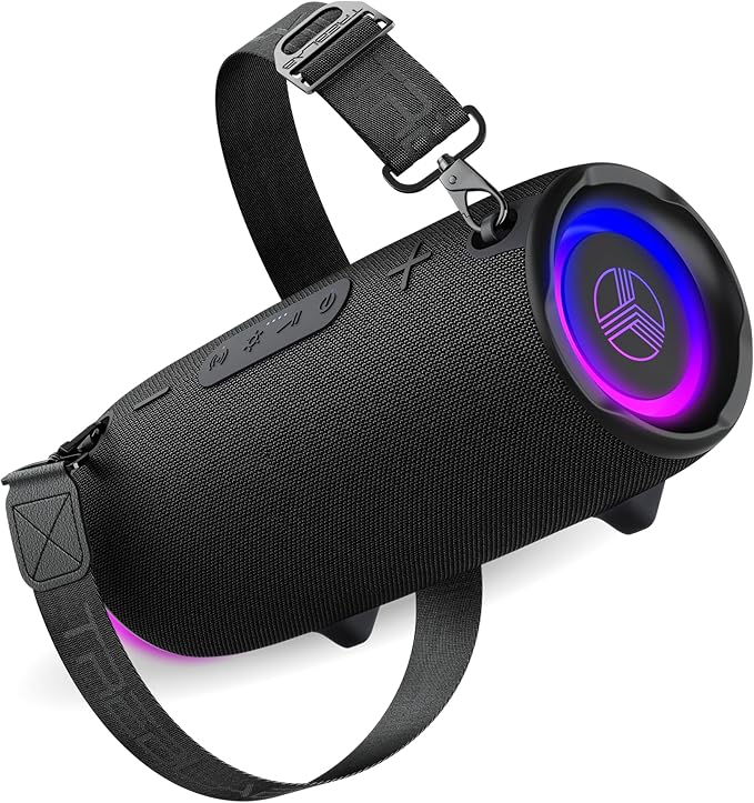 TREBLAB Loud Portable Wireless Bluetooth Speaker, 60W Deep Bass, IPX7 Waterproof Outdoor Speaker, 20H Rechargeable Battery, Built-in Powerbank, TWS Stereo Pairing, Mic, USB-C, Carrying Strap - HD-Max