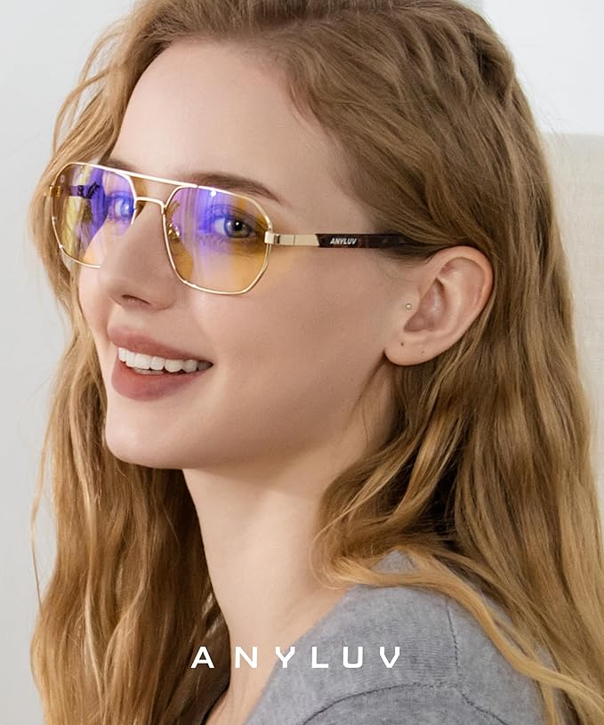 ANYLUV Blue Light Glasses for Woman/Men, Blue Light Blocking Glasses Women Computer Gaming Glasses for Eye Protection