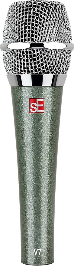 SE ELECTRONICS V7 Dynamic Microphone for Singing, Speech & Studio Recording - XLR Handheld Professional Microphone with Supercardioid Aluminum Voice Coil for Huge Gain Before Feedback - Vintage